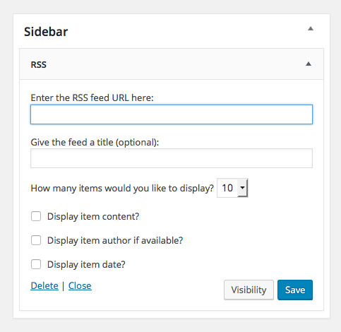 WordPress RSS Widget